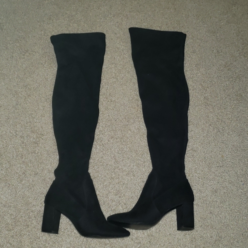 Black high knee boots